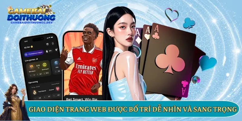 Giao diện trang web được bố trí dễ nhìn và sang trọng